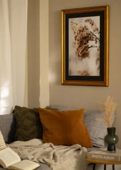 Ramme Rokoko Guld 50x60 cm - Passepartout Sort 37x46 cm