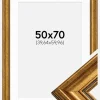 Ramme Rokoko Guld 50x70 cm - Passepartout Hvid 16x24 inches