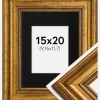 Ramme Rokoko Guld 15x20 cm - Passepartout Sort 4x5 inches
