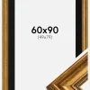 Ramme Rokoko Guld 60x90 cm - Passepartout Sort 50x80 cm