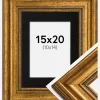 Ramme Rokoko Guld 15x20 cm - Passepartout Sort 11x15 cm