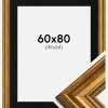 Ramme Rokoko Guld 60x80 cm - Passepartout Sort 50x65 cm