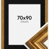Ramme Rokoko Guld 70x90 cm - Passepartout Sort 55x70 cm