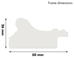 Ramme Rokoko Guld 30x40 cm - Passepartout Hvid 18x27 cm
