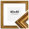 Ramme Rokoko Guld 40x40 cm - Passepartout Hvid 10x10 inches