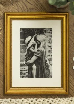 Ramme Rokoko Guld 40x40 cm - Passepartout Hvid 10x10 inches