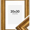 Ramme Rokoko Guld 20x30 cm - Passepartout Hvid 15x21 cm (A5)