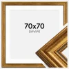 Ramme Rokoko Guld 70x70 cm - Passepartout Hvid 60x60 cm
