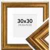 Ramme Rokoko Guld 30x30 cm - Passepartout Hvid 8x8 inches