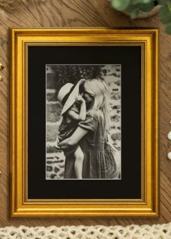 Ramme Rokoko Guld 15x20 cm - Passepartout Sort 4x6 inches