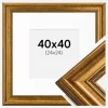 Ramme Rokoko Guld 40x40 cm - Passepartout Hvid 25x25 cm