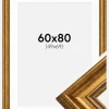 Ramme Rokoko Guld 60x80 cm - Passepartout Hvid 50x70 cm