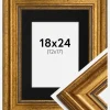 Ramme Rokoko Guld 18x24 cm - Passepartout Sort 13x18 cm