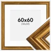 Ramme Rokoko Guld 60x60 cm - Passepartout Hvid 45x45 cm