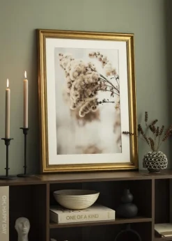 Ramme Rokoko Guld 60x60 cm - Passepartout Hvid 45x45 cm