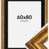 Ramme Rokoko Guld 60x80 cm - Passepartout Sort 50x70 cm