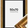 Ramme Rokoko Guld 50x70 cm - Passepartout Sort 16x24 inches