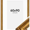 Ramme Rokoko Guld 60x90 cm - Passepartout Hvid 40x70 cm