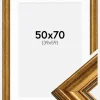 Ramme Rokoko Guld 50x70 cm - Passepartout Hvid 40x60 cm
