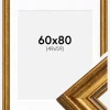 Ramme Rokoko Guld 60x80 cm - Passepartout Hvid 50x60 cm