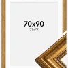 Ramme Rokoko Guld 70x90 cm - Passepartout Hvid 60x80 cm
