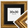 Ramme Rokoko Guld 30x30 cm - Passepartout Sort 20x20 cm