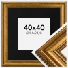 Ramme Rokoko Guld 40x40 cm - Passepartout Sort 10x10 inches
