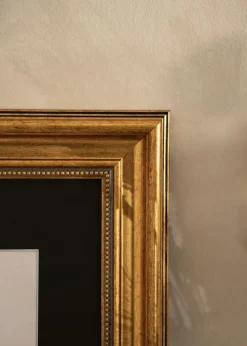 Ramme Rokoko Guld 40x40 cm - Passepartout Sort 10x10 inches