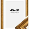 Ramme Rokoko Guld 40x60 cm - Passepartout Hvid 32,9x48,3 cm (A3+)