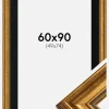 Ramme Rokoko Guld 60x90 cm - Passepartout Sort 50x75 cm