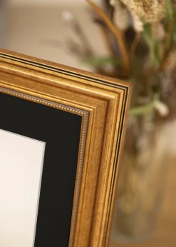 Ramme Rokoko Guld 60x60 cm - Passepartout Sort 50x50 cm