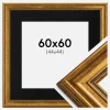 Ramme Rokoko Guld 60x60 cm - Passepartout Sort 45x45 cm