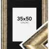 Ramme Saltsjöbaden Antikguld 35x50 cm - Passepartout Sort 25x35 cm