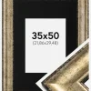 Ramme Saltsjöbaden Antikguld 35x50 cm - Passepartout Sort 9x12 inches