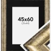 Ramme Saltsjöbaden Antikguld 45x60 cm - Passepartout Sort 32x45 cm