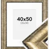 Ramme Saltsjöbaden Antikguld 40x50 cm - Passepartout Hvid 27x35 cm