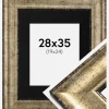 Ramme Saltsjöbaden Antikguld 28x35 cm - Passepartout Sort 20x25 cm