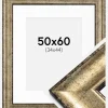 Ramme Saltsjöbaden Antikguld 50x60 cm - Passepartout Hvid 35x45 cm