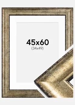 Ramme Saltsjöbaden Antikguld 45x60 cm - Passepartout Hvid 35x50 cm