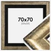 Ramme Saltsjöbaden Antikguld 70x70 cm - Passepartout Sort 60x60 cm