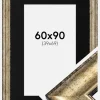 Ramme Saltsjöbaden Antikguld 60x90 cm - Passepartout Sort 40x70 cm