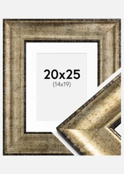 Ramme Saltsjöbaden Antikguld 20x25 cm - Passepartout Hvid 15x20 cm