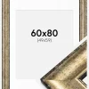 Ramme Saltsjöbaden Antikguld 60x80 cm - Passepartout Hvid 50x60 cm