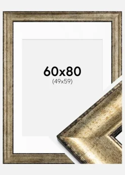 Ramme Saltsjöbaden Antikguld 60x80 cm - Passepartout Hvid 50x60 cm