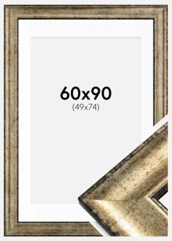 Ramme Saltsjöbaden Antikguld 60x90 cm - Passepartout Hvid 50x75 cm