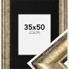 Ramme Saltsjöbaden Antikguld 35x50 cm - Passepartout Sort 24x30 cm