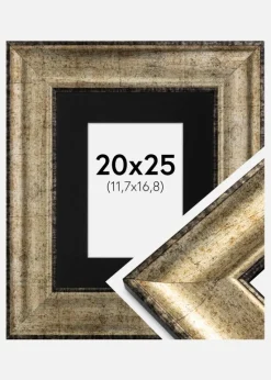 Ramme Saltsjöbaden Antikguld 20x25 cm - Passepartout Sort 5x7 inches