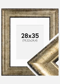Ramme Saltsjöbaden Antikguld 28x35 cm - Passepartout Hvid 8x10 inches