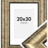 Ramme Saltsjöbaden Antikguld 20x30 cm - Passepartout Hvid 15x22 cm