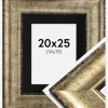 Ramme Saltsjöbaden Antikguld 20x25 cm - Passepartout Sort 15x20 cm